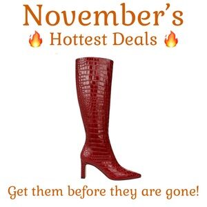 Sam Edelman SYLVIA 2 Croc Embossed Heeled Boots Scarlet Cherry Leather